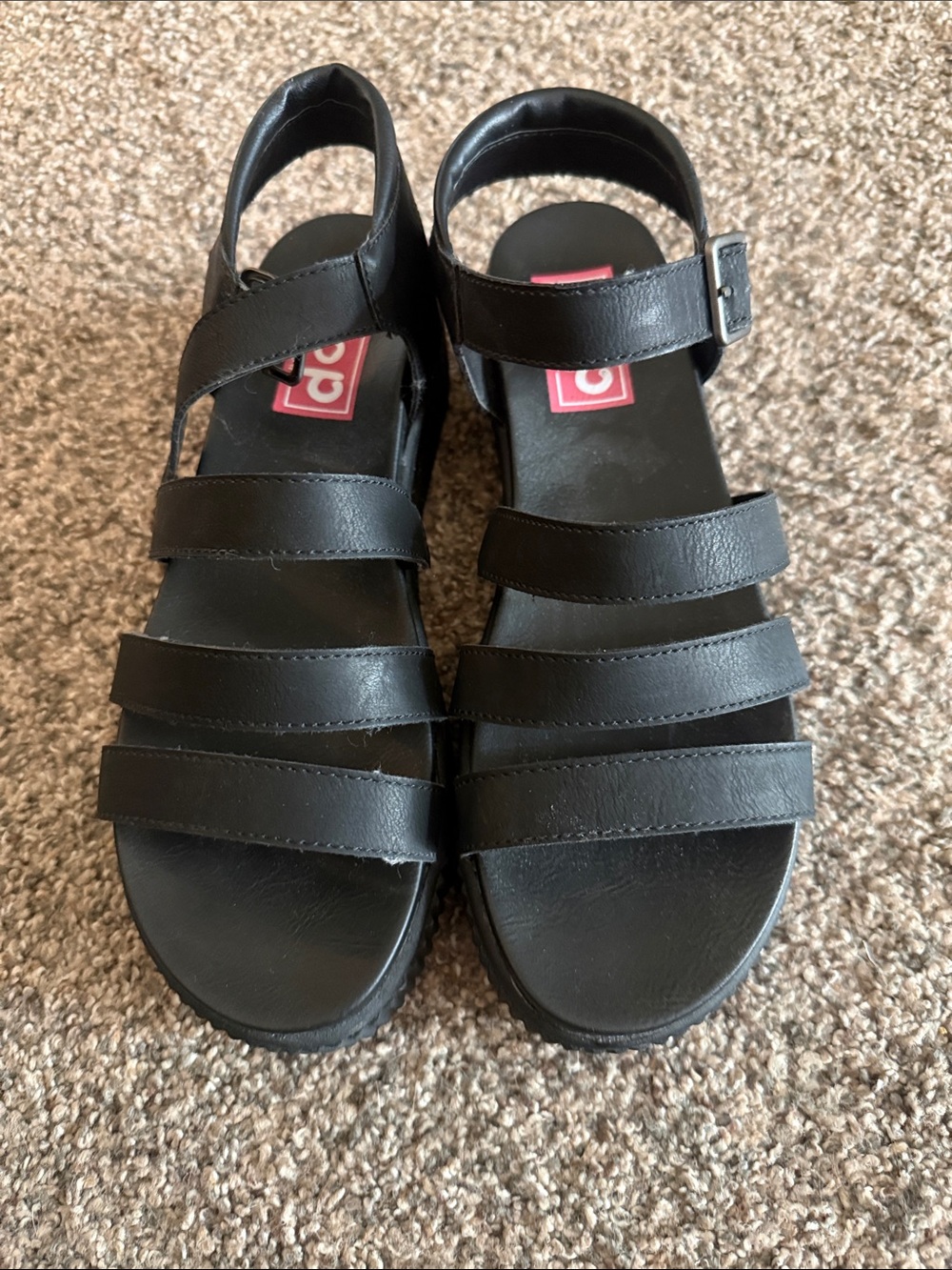 Pop Black Strappy Platform Sandals brand new without tags